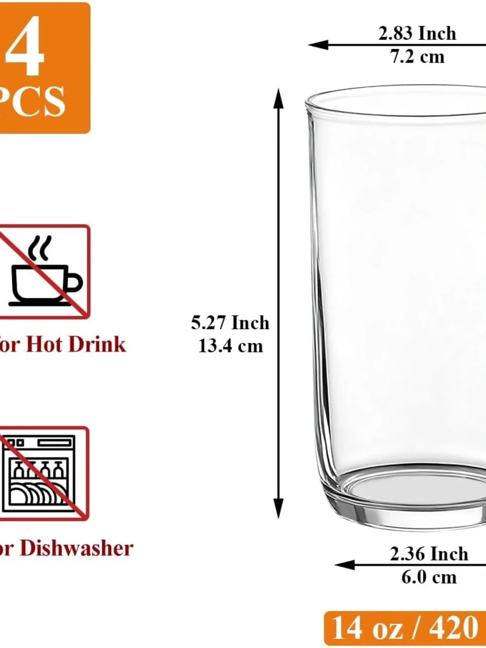 Highball Glasses Set 4pc